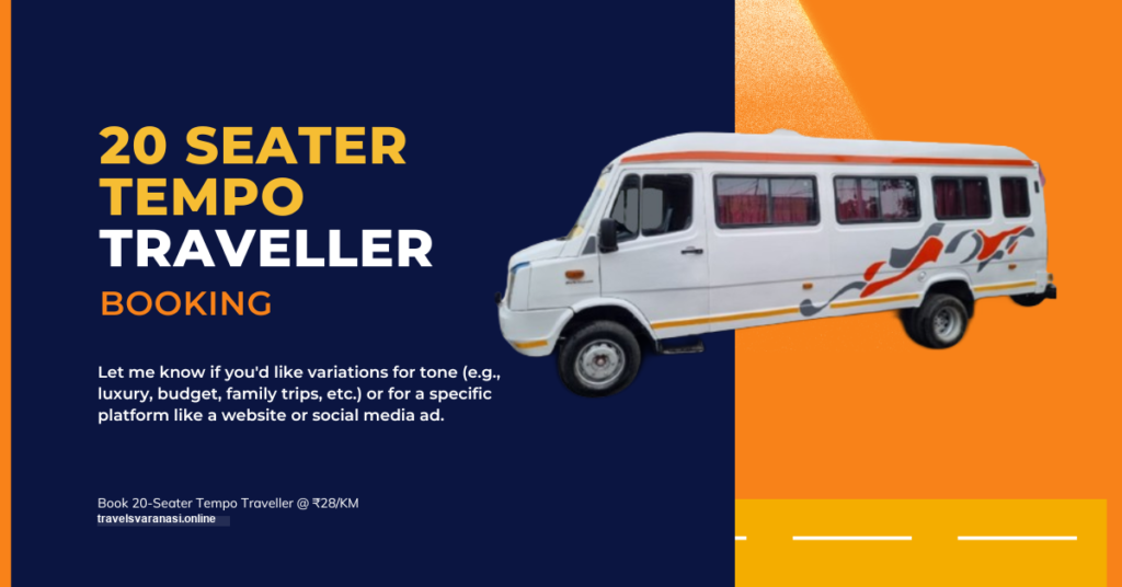 20 Seater Tempo Traveller booking in Varanasi